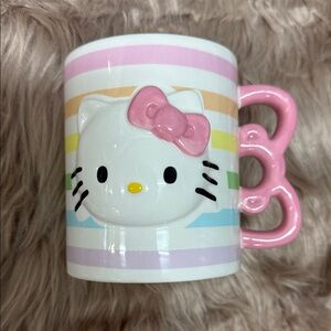 Sanrio Hello Kitty Pastel Stripped 3D Bow Ceramic Mug